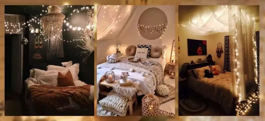 Cheap diy decorationg ideas for bedroom,beautiful ideas for room decoration,fairylight decoration for room